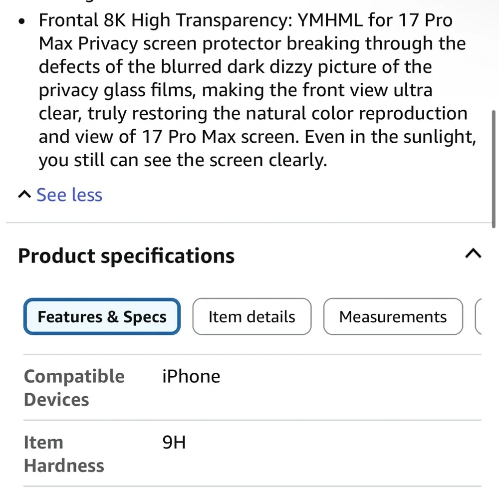 iPhone 17 pro max screen protector